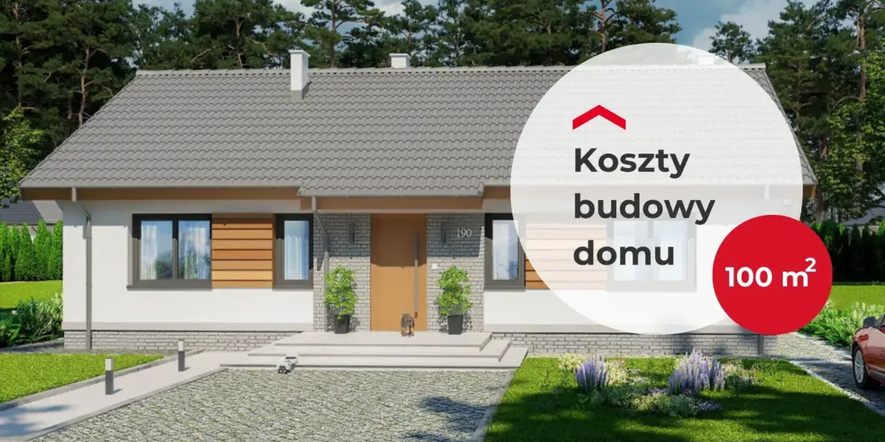 Nowoczesny dom 100 m² z podjazdem i zielonym ogrodem. Sprawdź, jaki jest koszt budowy domu 100m2.