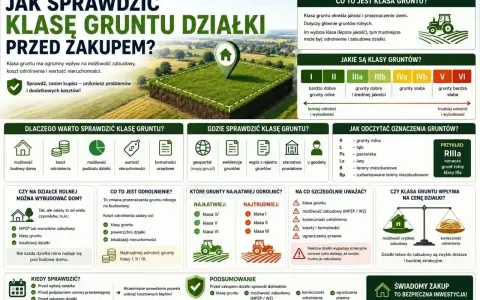 Klasa gruntu wpływa na zabudowę i koszty. Sprawdź klasę gruntu przed zakupem, by uniknąć problemów. To klucz do bezpiecznej inwestycji.