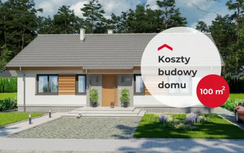 Nowoczesny dom 100 m² z podjazdem i zielonym ogrodem. Sprawdź, jaki jest koszt budowy domu 100m2.