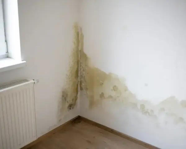 Pleśń na ścianie w rogu pokoju, przy oknie i grzejniku, świadczy o przekroczeniu punktu rosy.