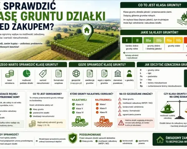 Klasa gruntu wpływa na zabudowę i koszty. Sprawdź klasę gruntu przed zakupem, by uniknąć problemów. To klucz do bezpiecznej inwestycji.
