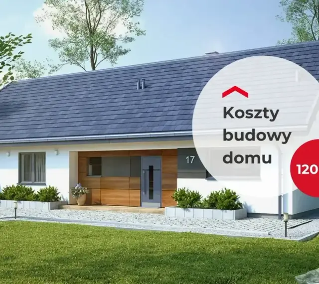 Nowoczesny dom 120 m², z drewnianą elewacją i szarym dachem. Poznaj etapy budowy domu i kosztorys.